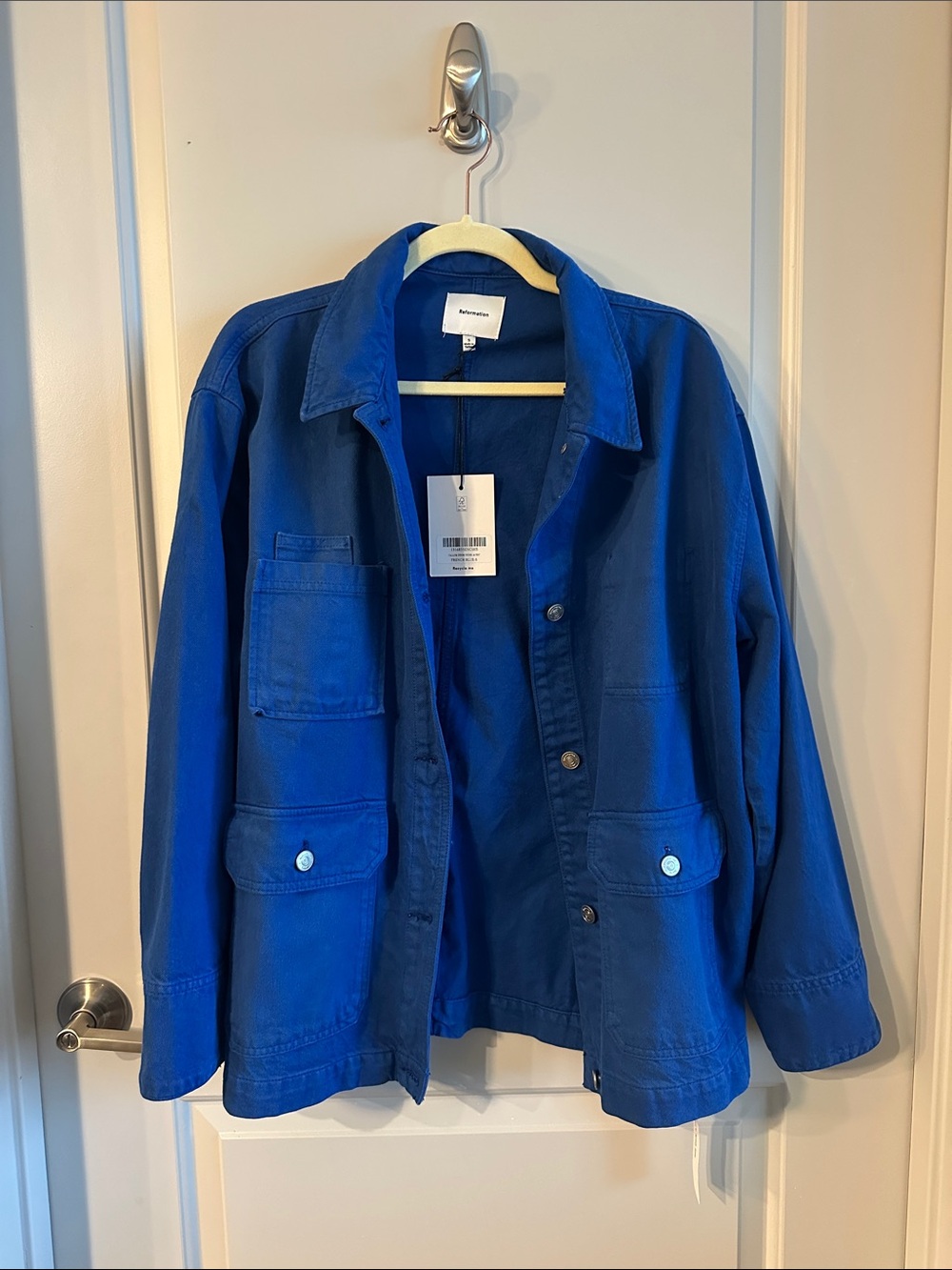 Reformation Callum Denim Chore Jacket Blue - Size S - Picture 4 of 6